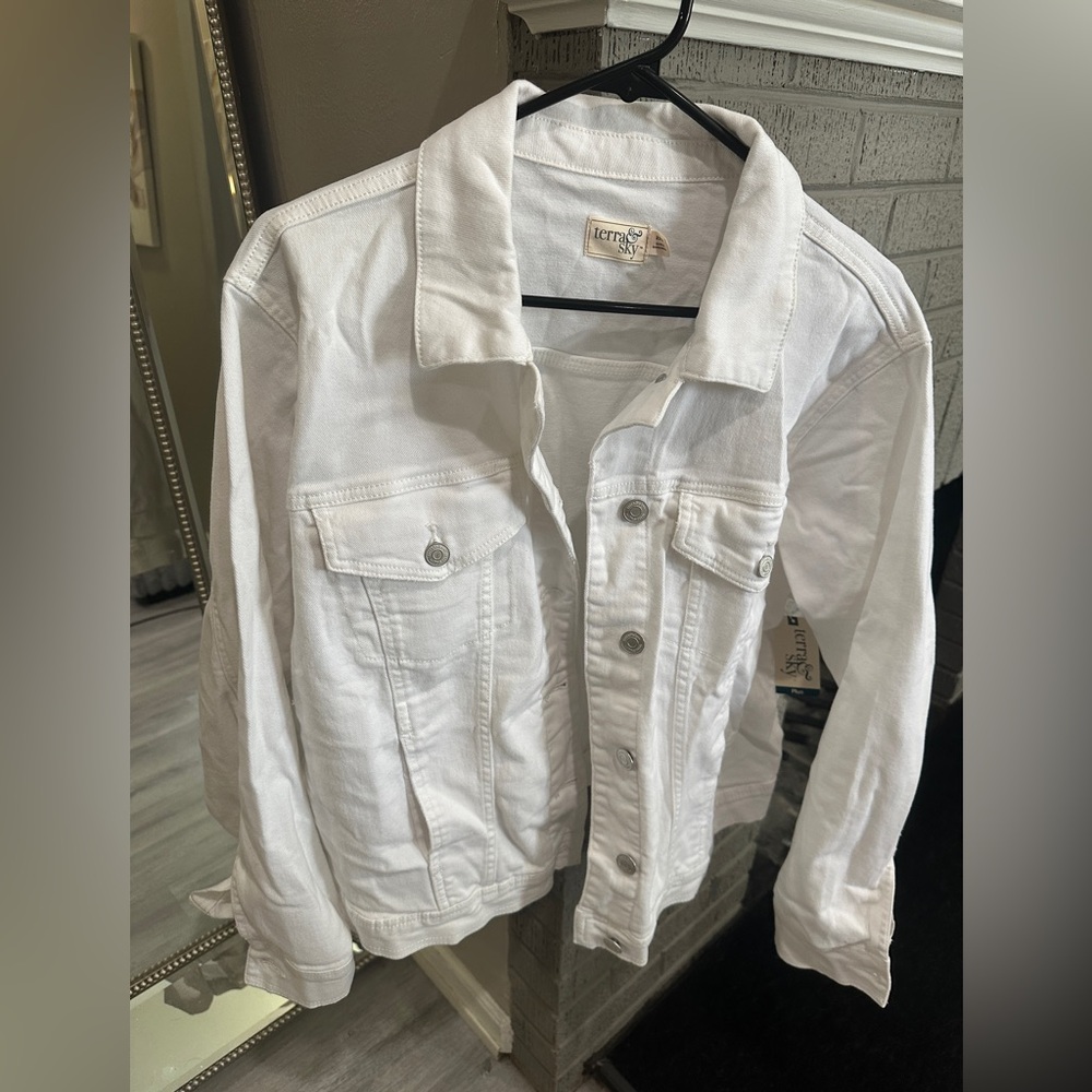 Terra & Sky White Jean Jacket